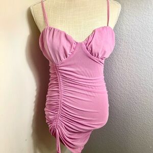 PrettyLittleThing Pink Ruched bodycon Mini Dress